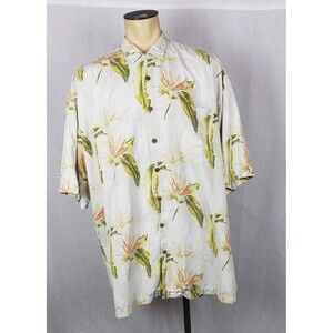 Tommy Bahama Shirt Mens 3XT 100% Silk Hawaiian Aloha Floral Button Tropical